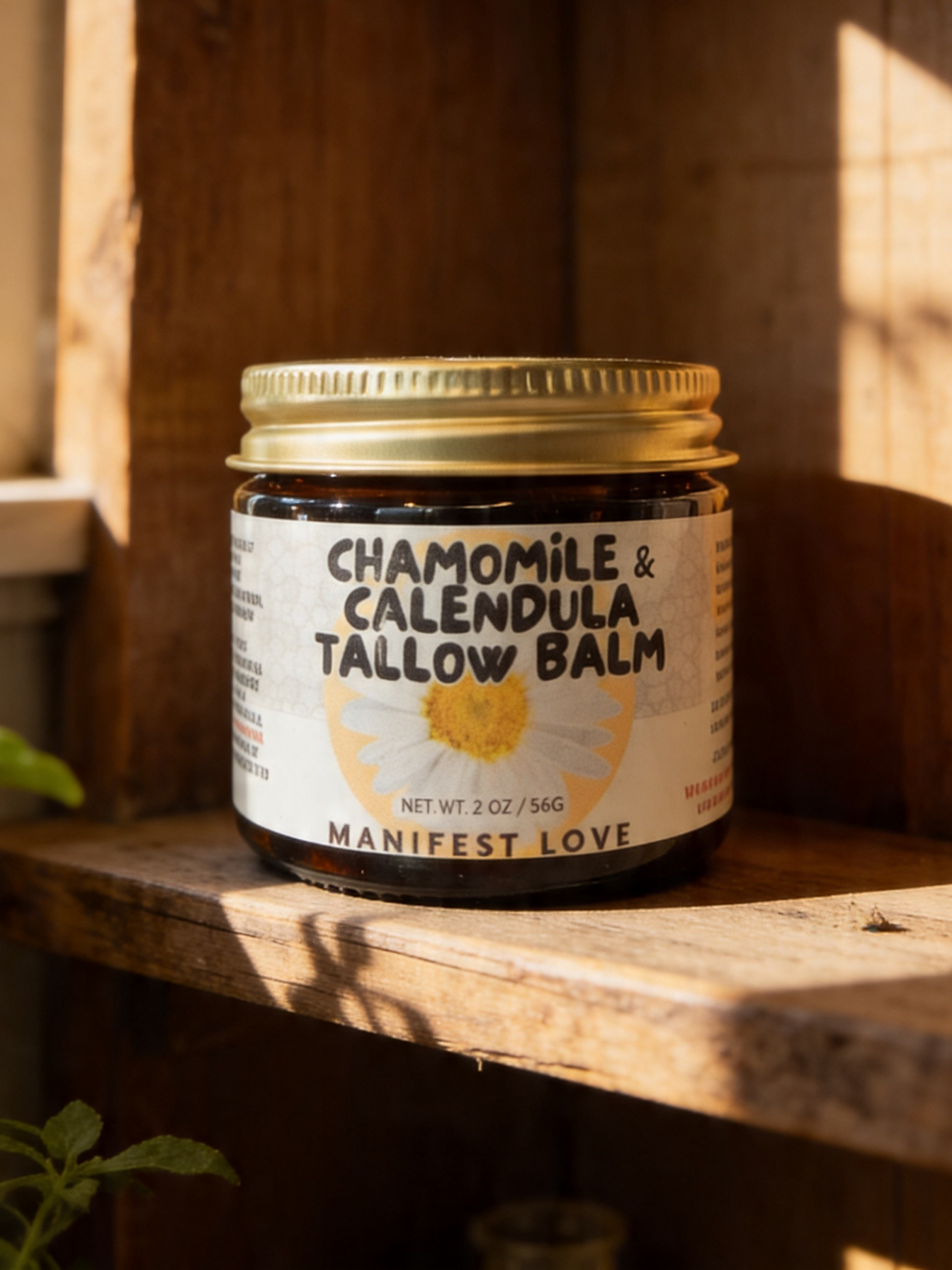 Chamomile & Calendula Shea Butter Tallow Balm – Gentle Hydration & Skin Soothing