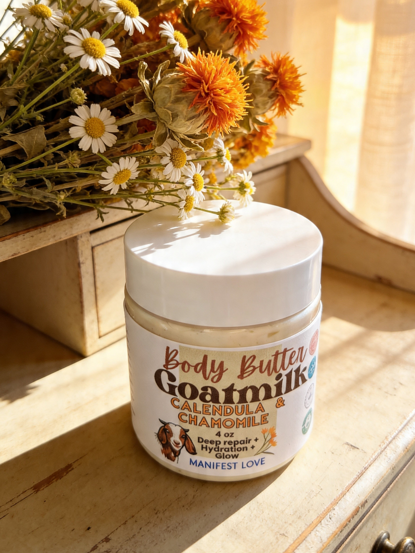 GOAT MILK, CALENDULA & CHAMOMILE TALLOW BODY BUTTER