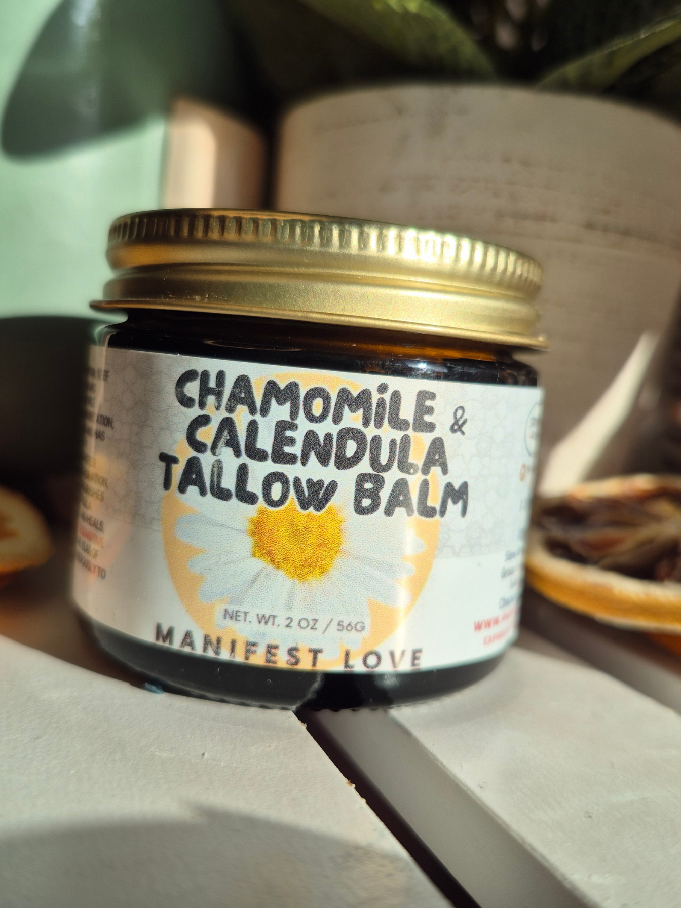 Chamomile & Calendula Shea Butter Tallow Balm – Gentle Hydration & Skin Soothing