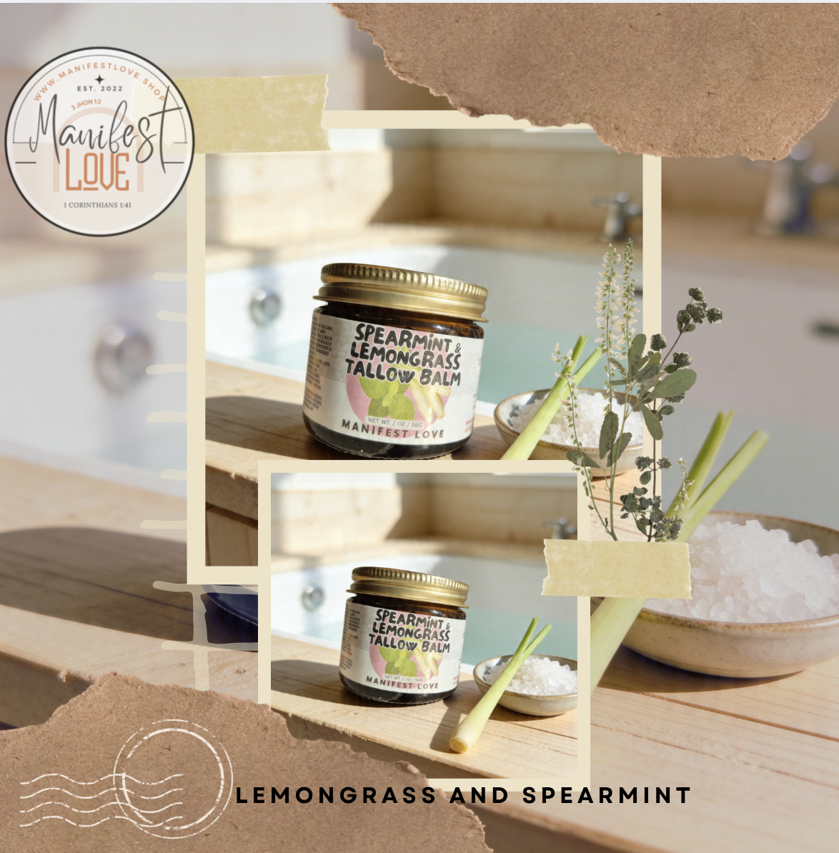 Spearmint &amp; Lemongrass Whipped Tallow Balm
