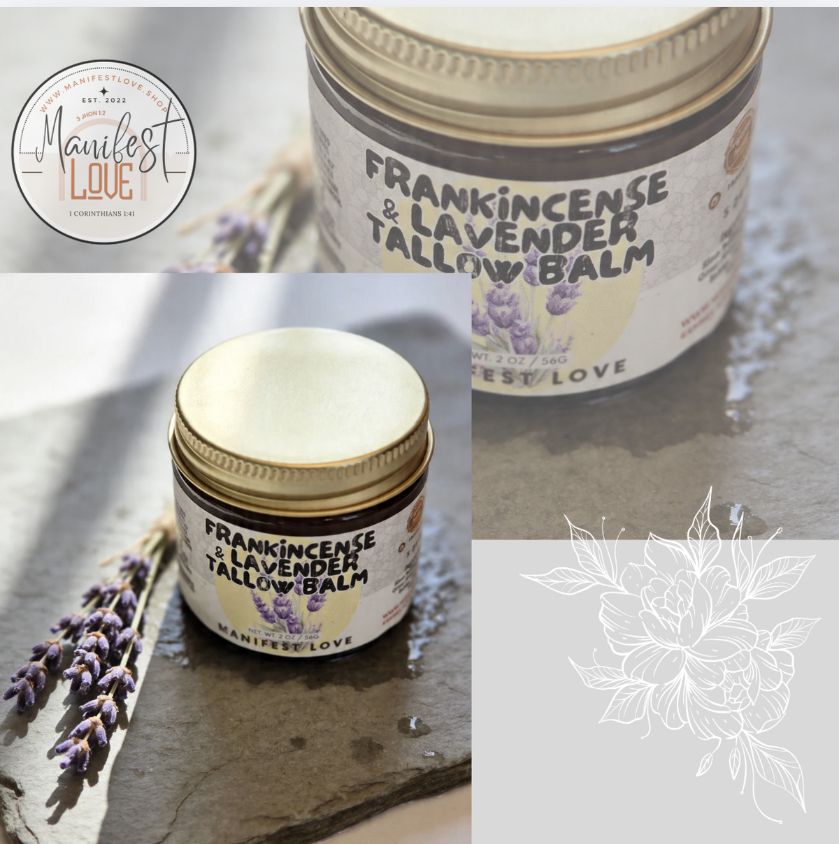 Frankincense & Lavender Whipped Tallow Balm
