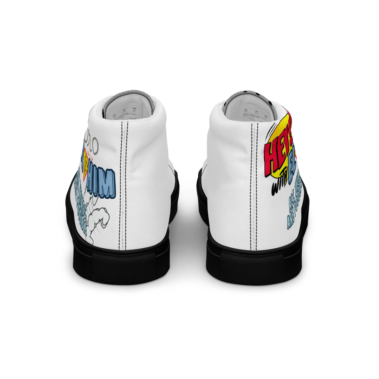 Hey Bro, With Elohim, All Things Are Possible, Men’s high top canvas shoes