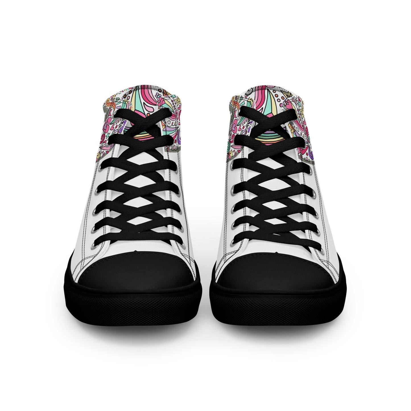 Peace, Love, Joy, Men’s high top canvas shoes