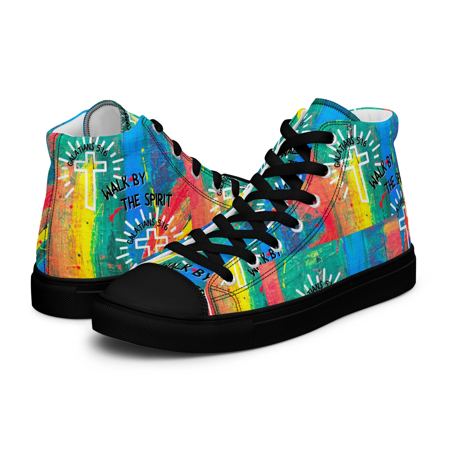 Walk by the Spirit – Galatians 5:16, Men’s high top canvas shoes