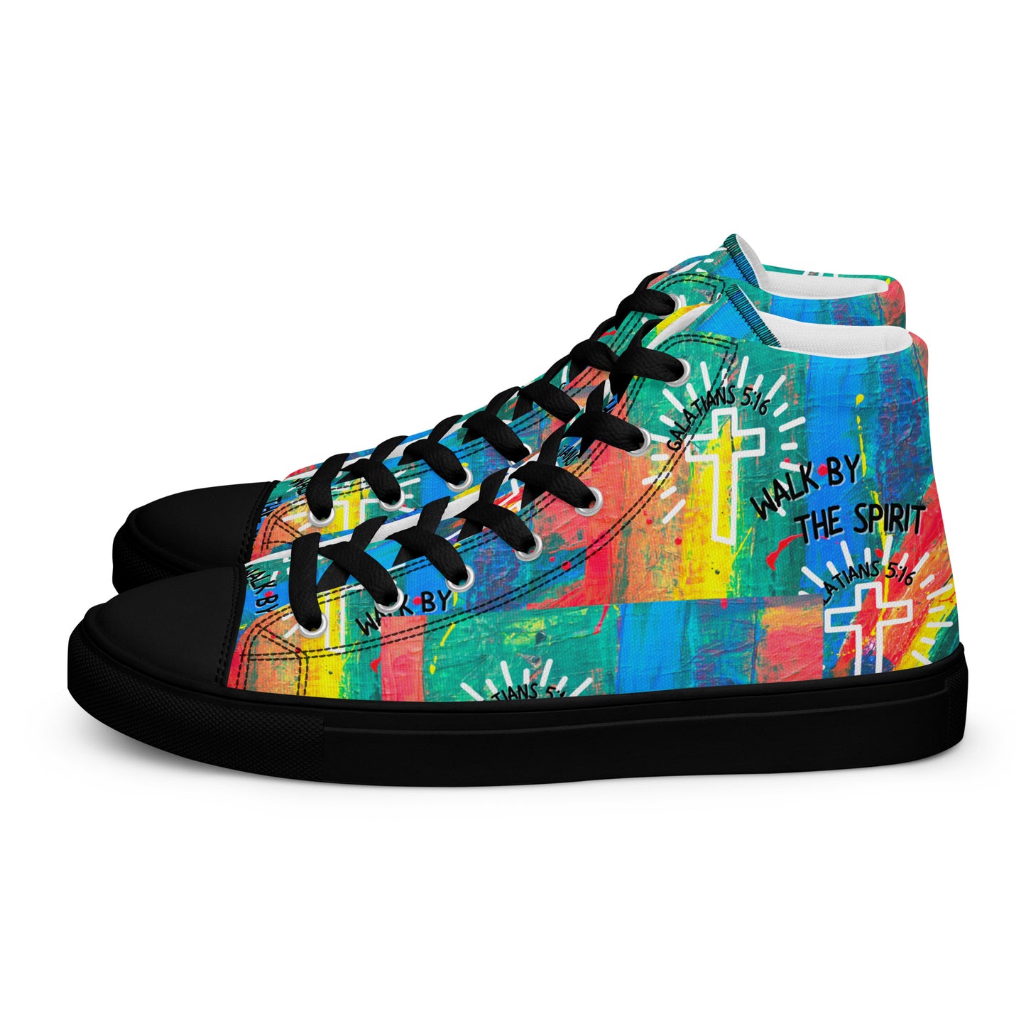 Walk by the Spirit – Galatians 5:16, Men’s high top canvas shoes