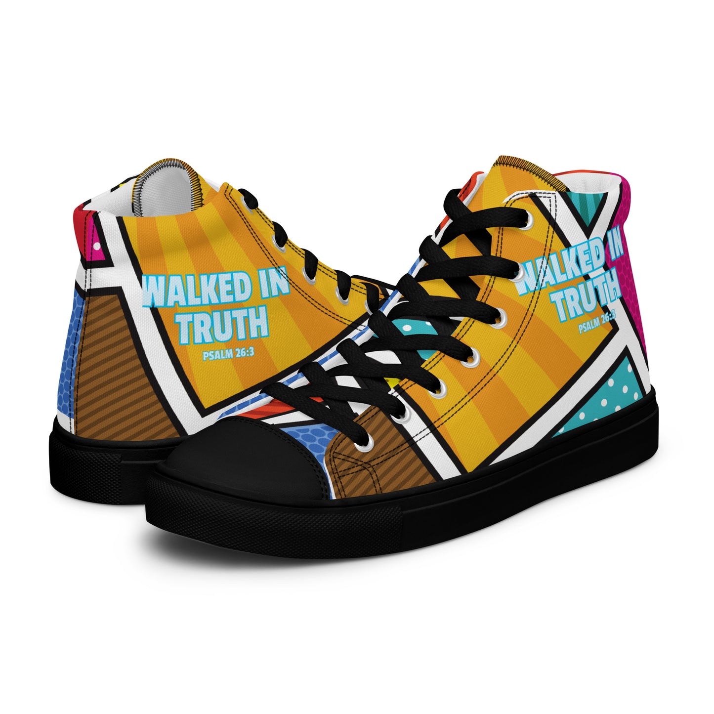 Walk in Truth – 3 John 1:4, Men’s high top canvas shoes