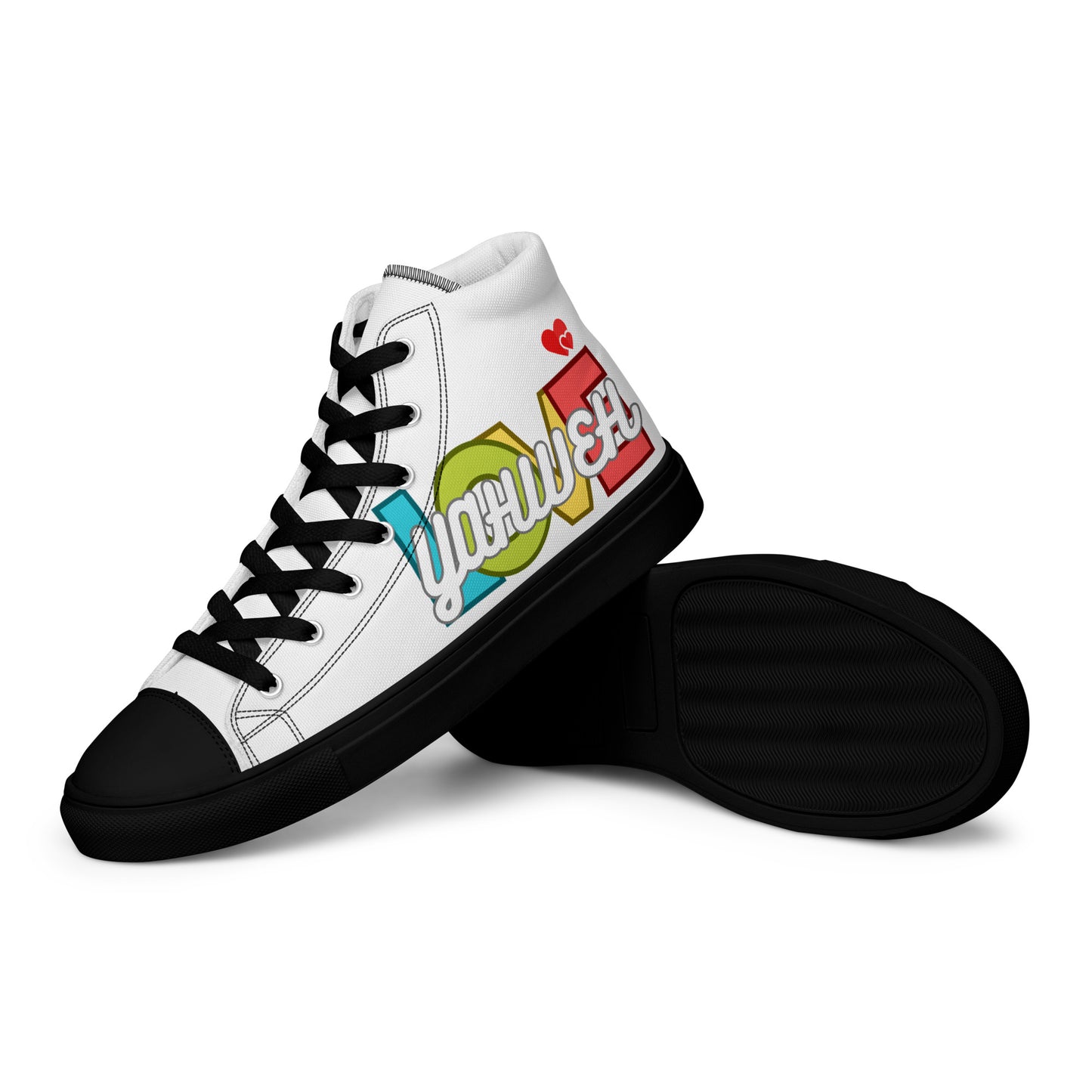 Love Yahweh, Men’s high top canvas shoes