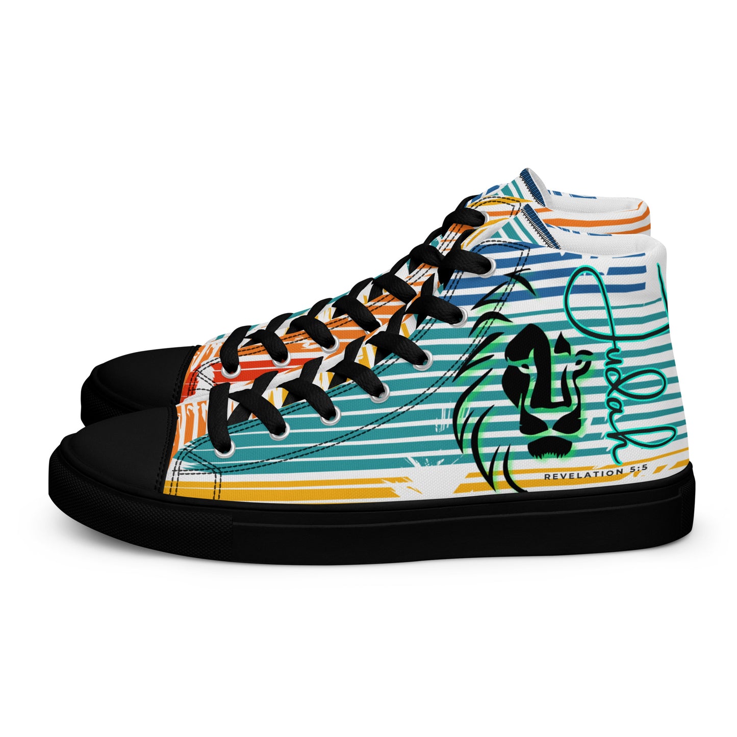 Lion of Judah – Revelations 5:5, Men’s high top canvas shoes