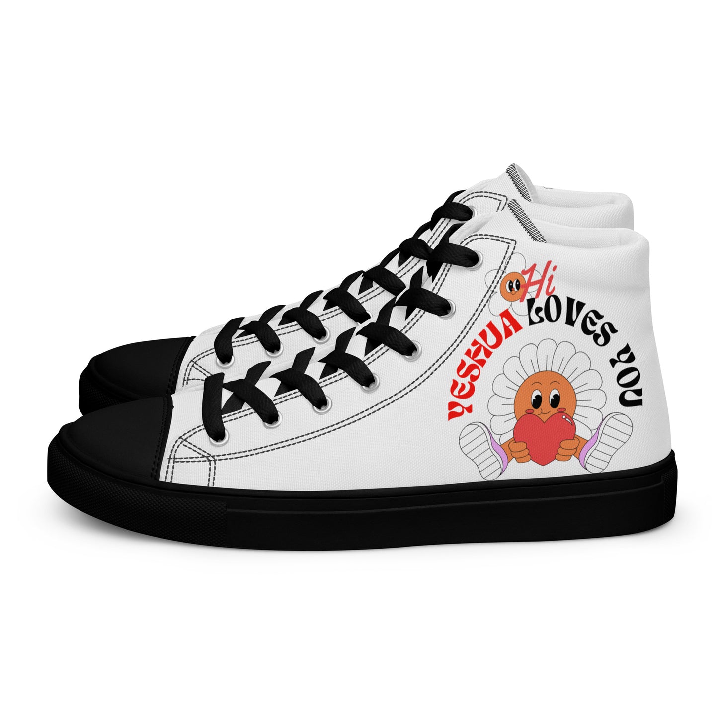 Yeshua Loves You, Men’s high top canvas shoes