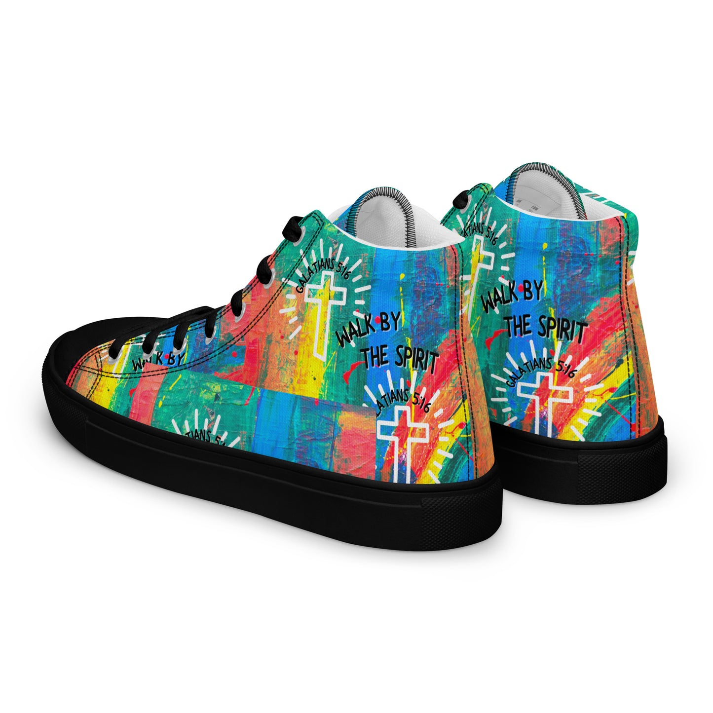 Walk by the Spirit – Galatians 5:16, Men’s high top canvas shoes