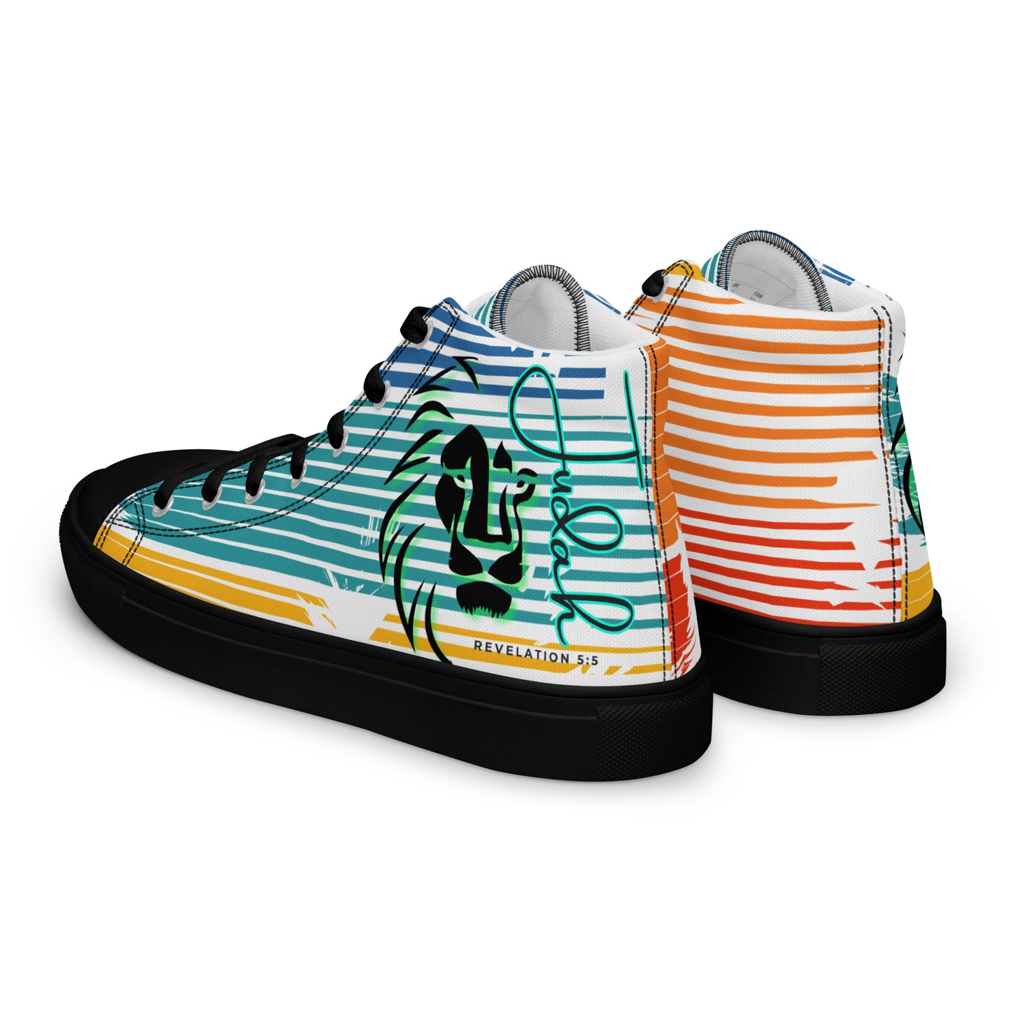 Lion of Judah – Revelations 5:5, Men’s high top canvas shoes