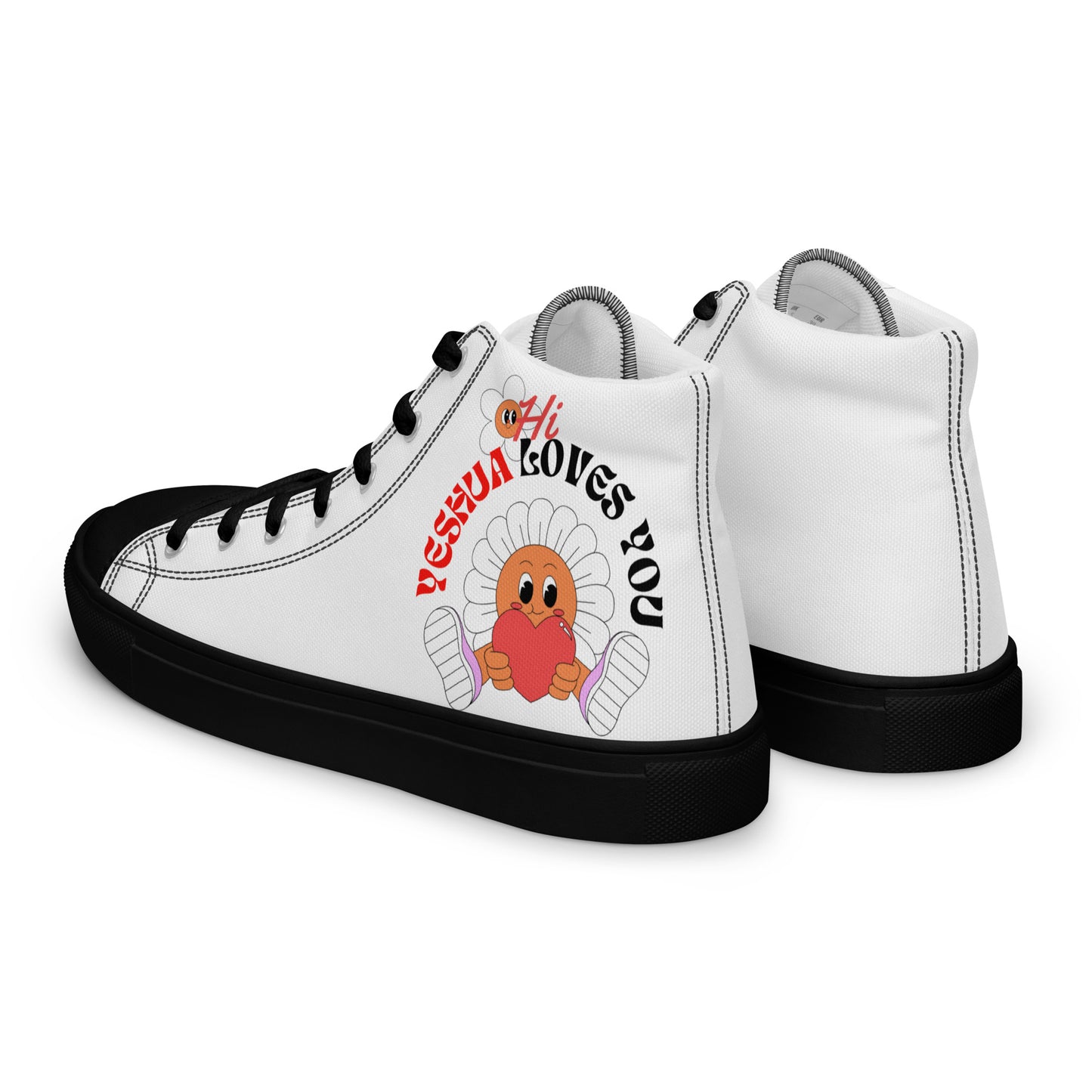 Yeshua Loves You, Men’s high top canvas shoes