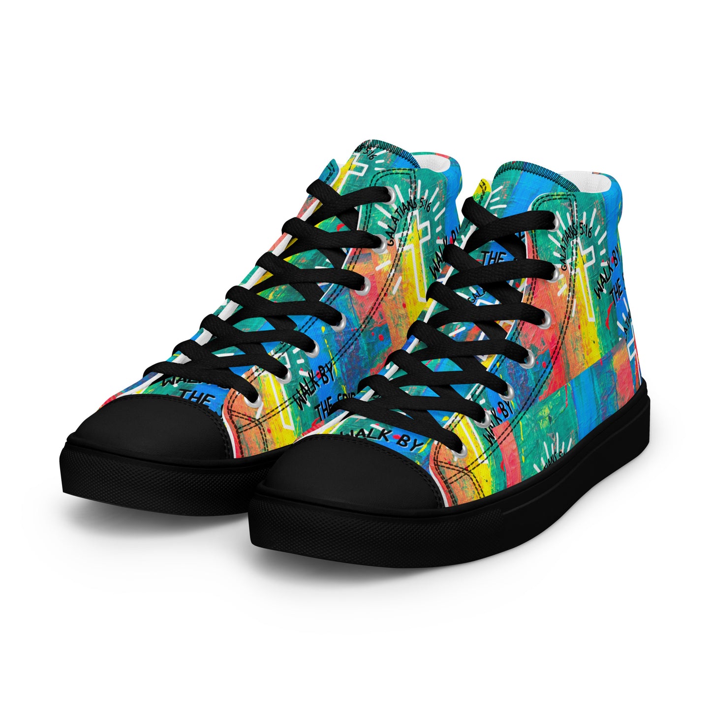 Walk by the Spirit – Galatians 5:16, Men’s high top canvas shoes