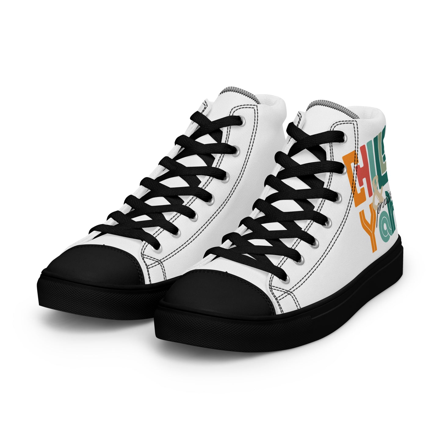 Chill and Praise Yah, Men’s high top canvas shoes