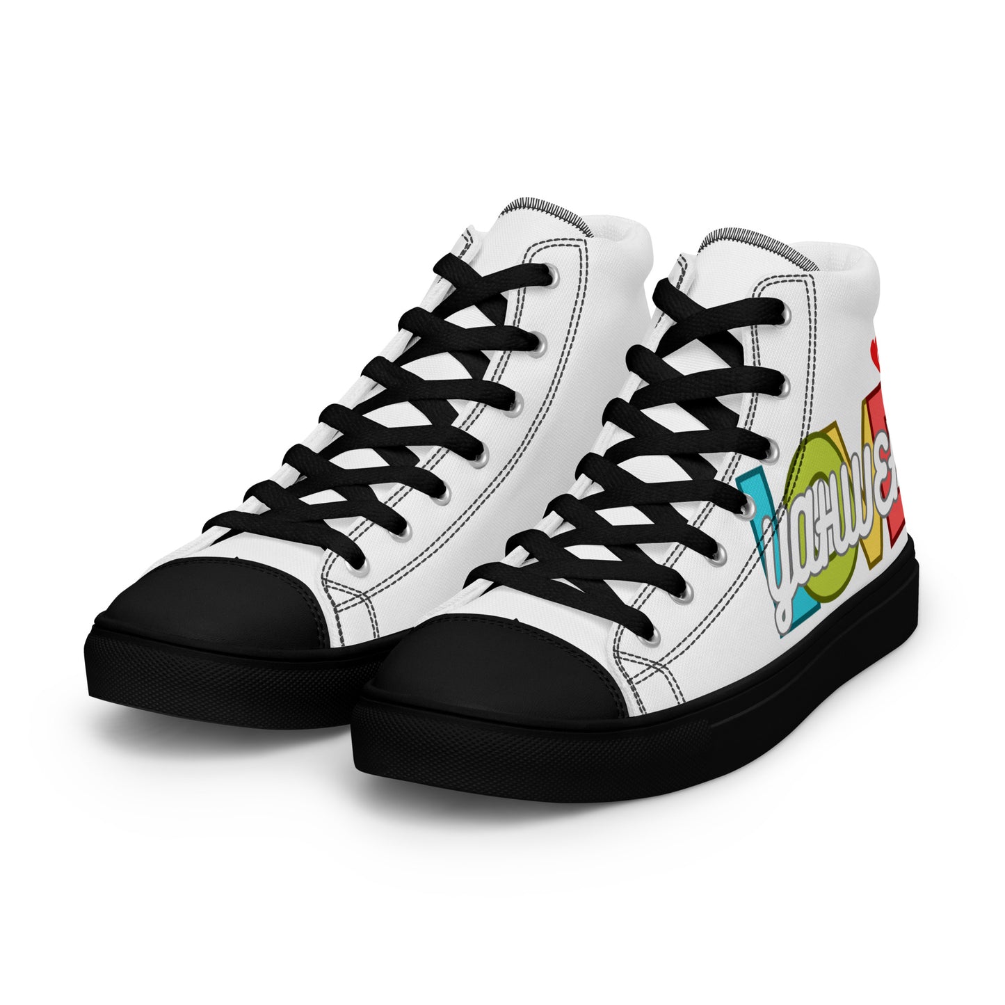 Love Yahweh, Men’s high top canvas shoes