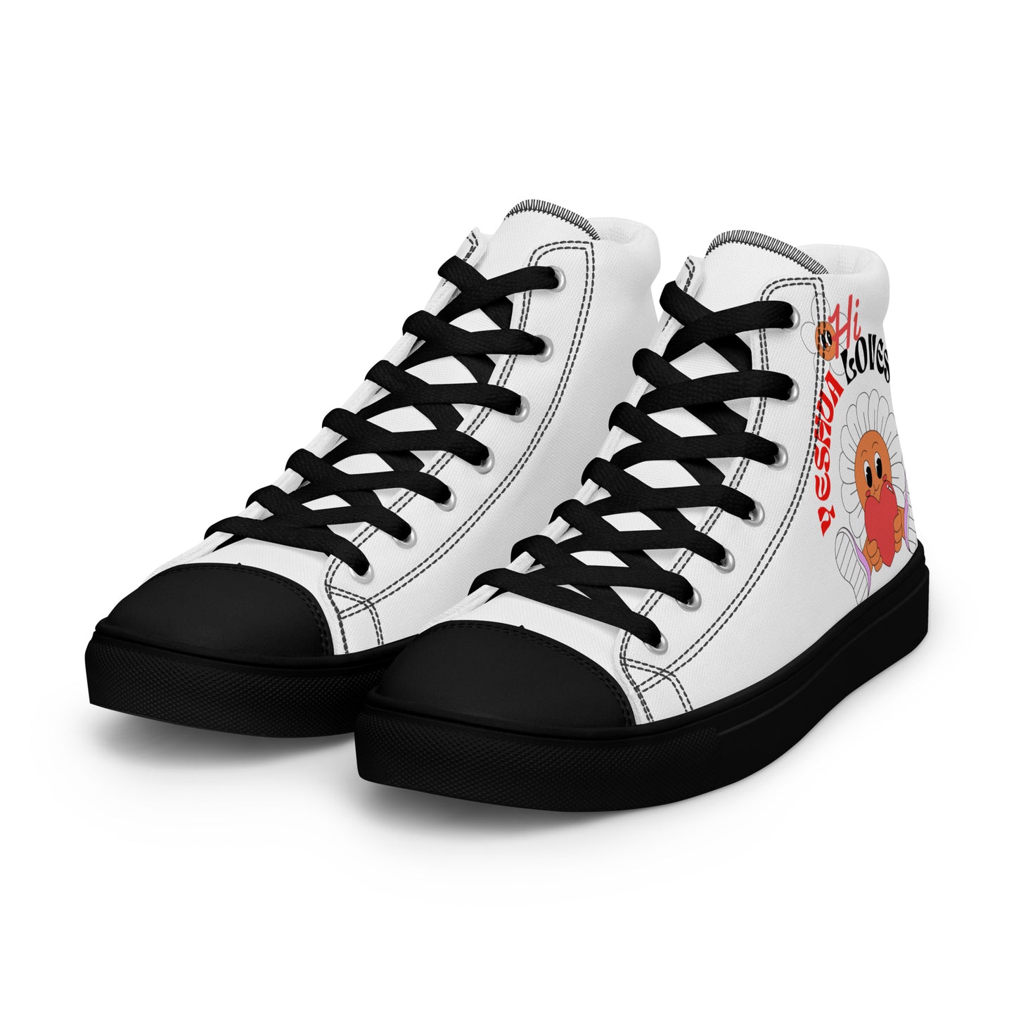 Yeshua Loves You, Men’s high top canvas shoes