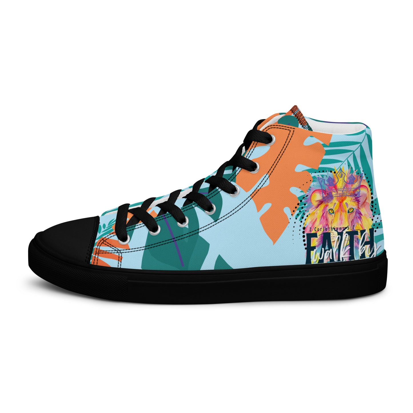 We Walk in the Light – 1 John 1:7, Men’s high top canvas shoes