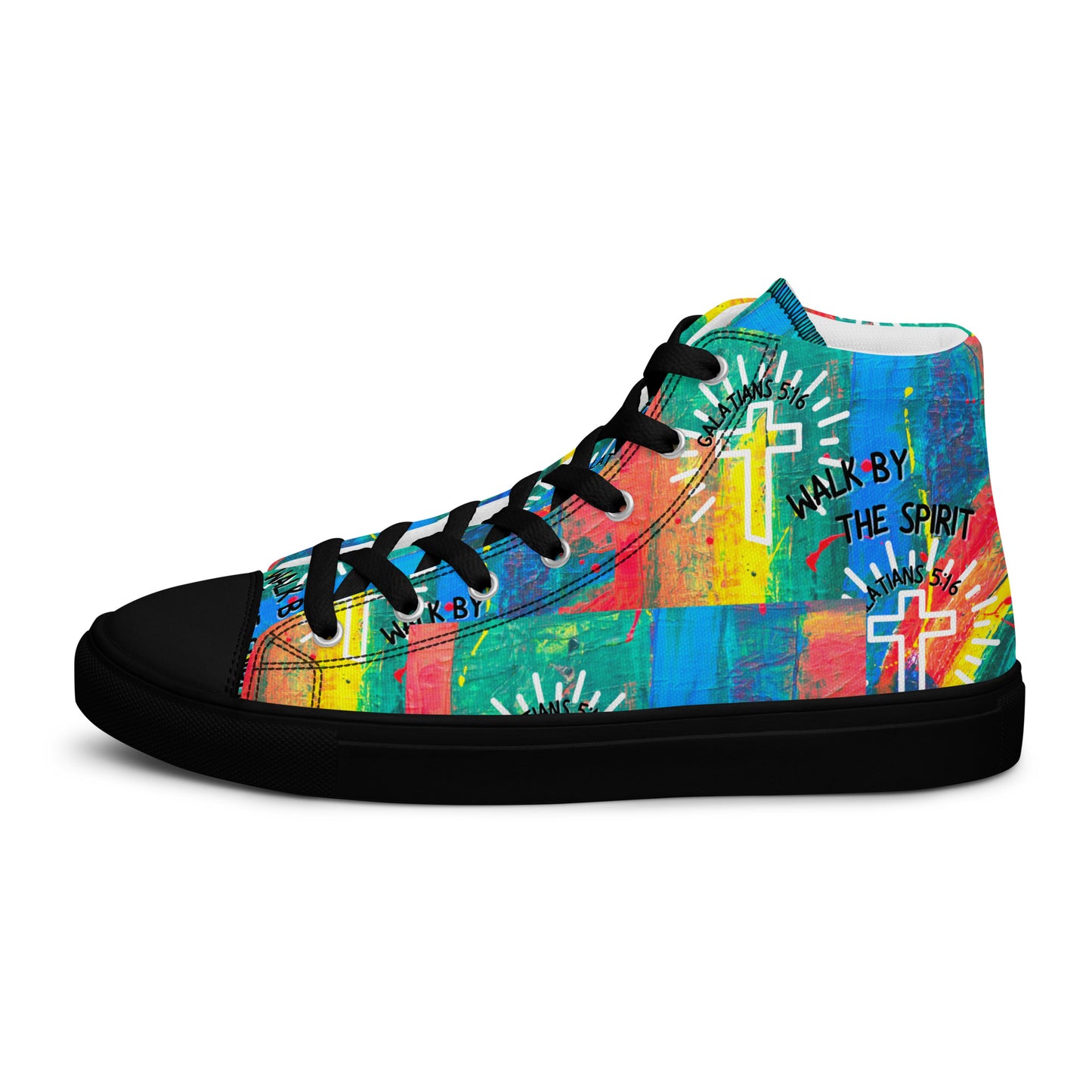 Walk by the Spirit – Galatians 5:16, Men’s high top canvas shoes