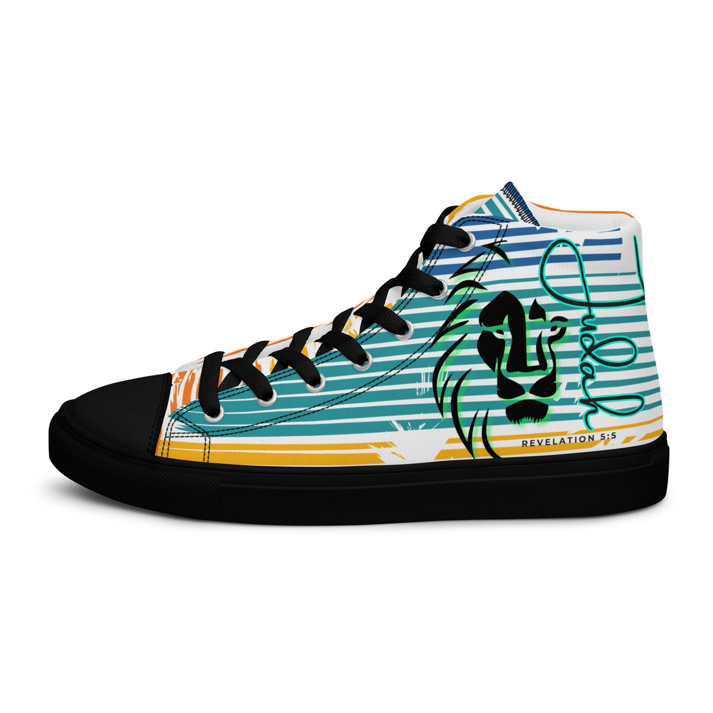 Lion of Judah – Revelations 5:5, Men’s high top canvas shoes