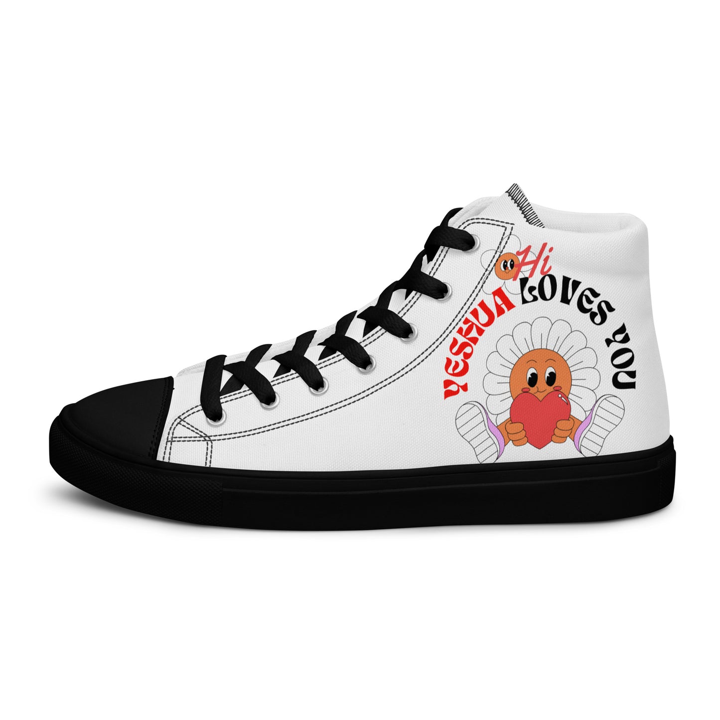 Yeshua Loves You, Men’s high top canvas shoes