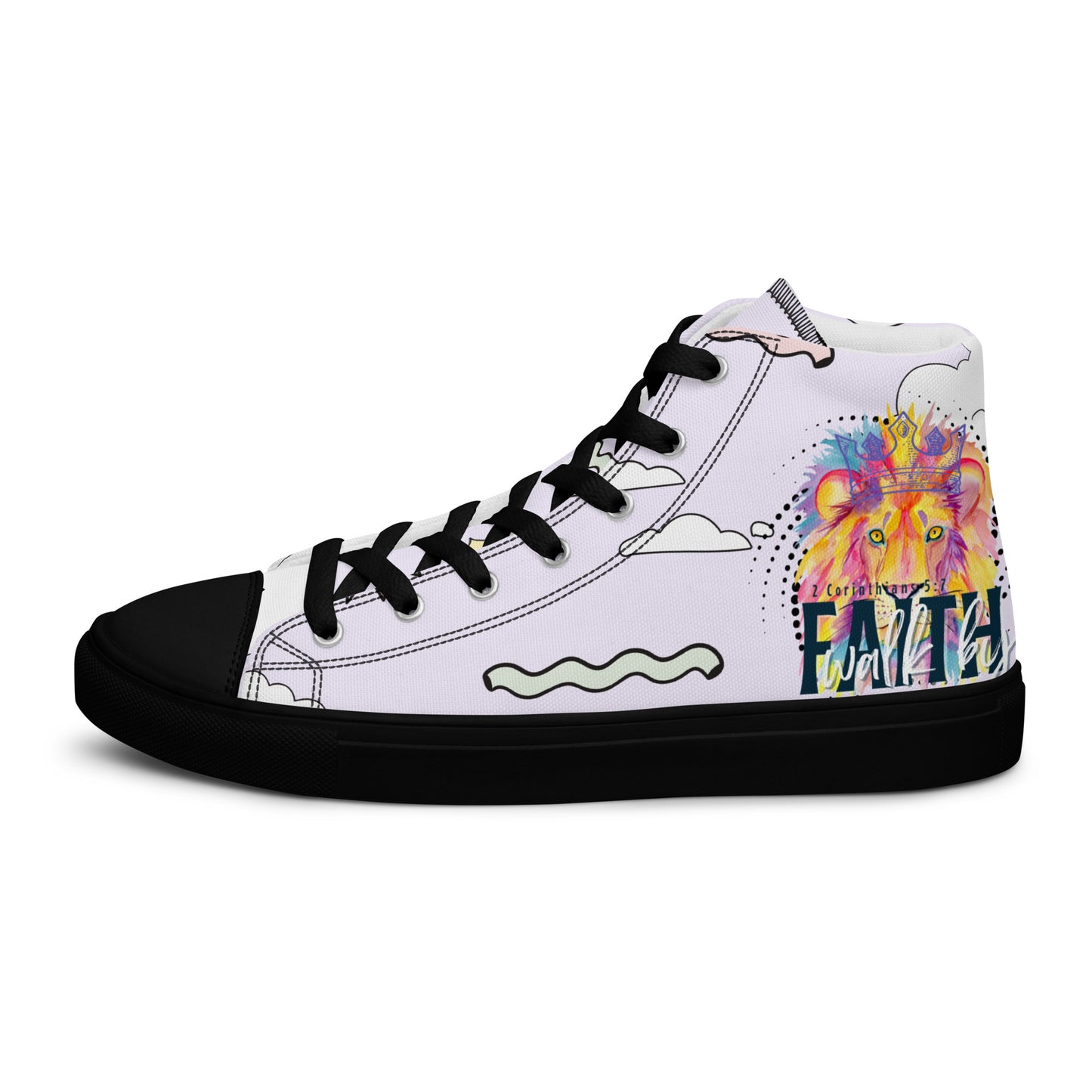 We Walk in the Light – 1 John 1:7, Men’s high top canvas shoes