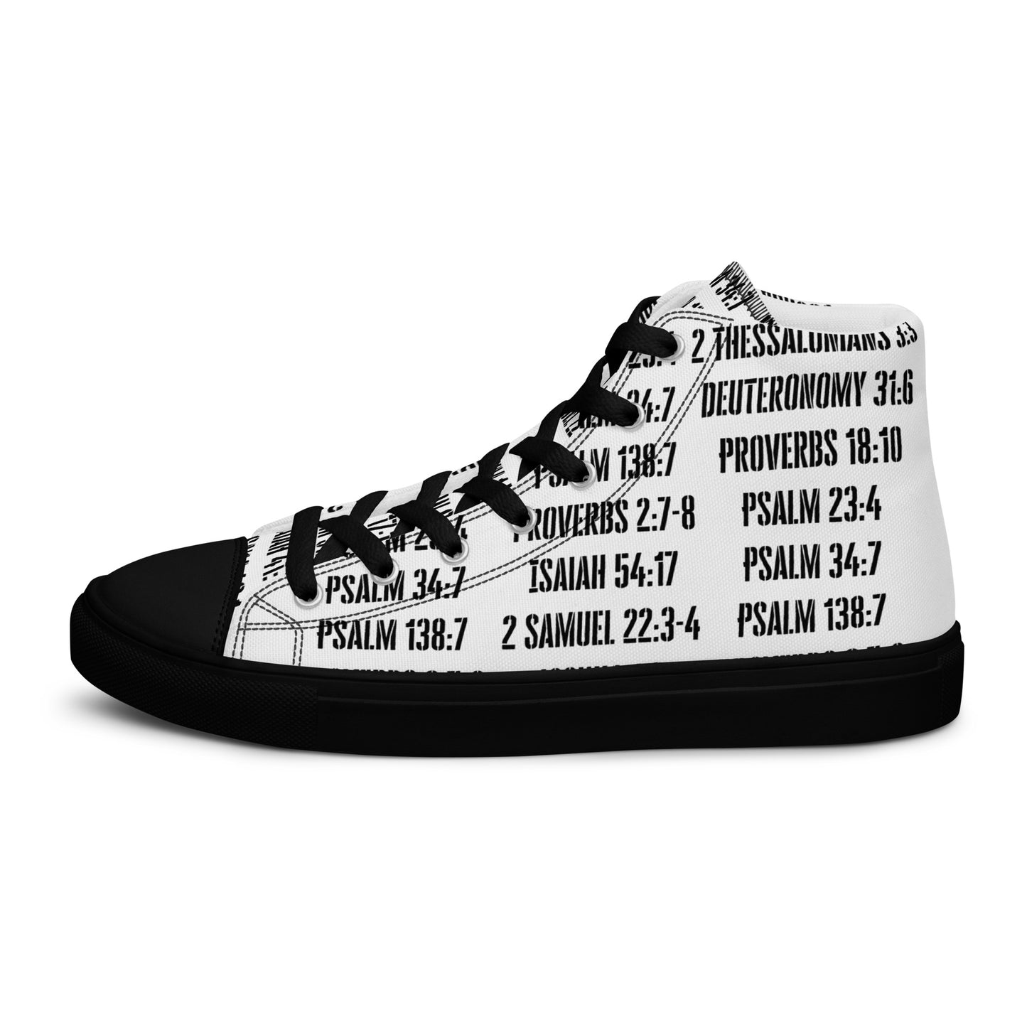 Bible Verses of Protection Over You, Men’s high top canvas shoes