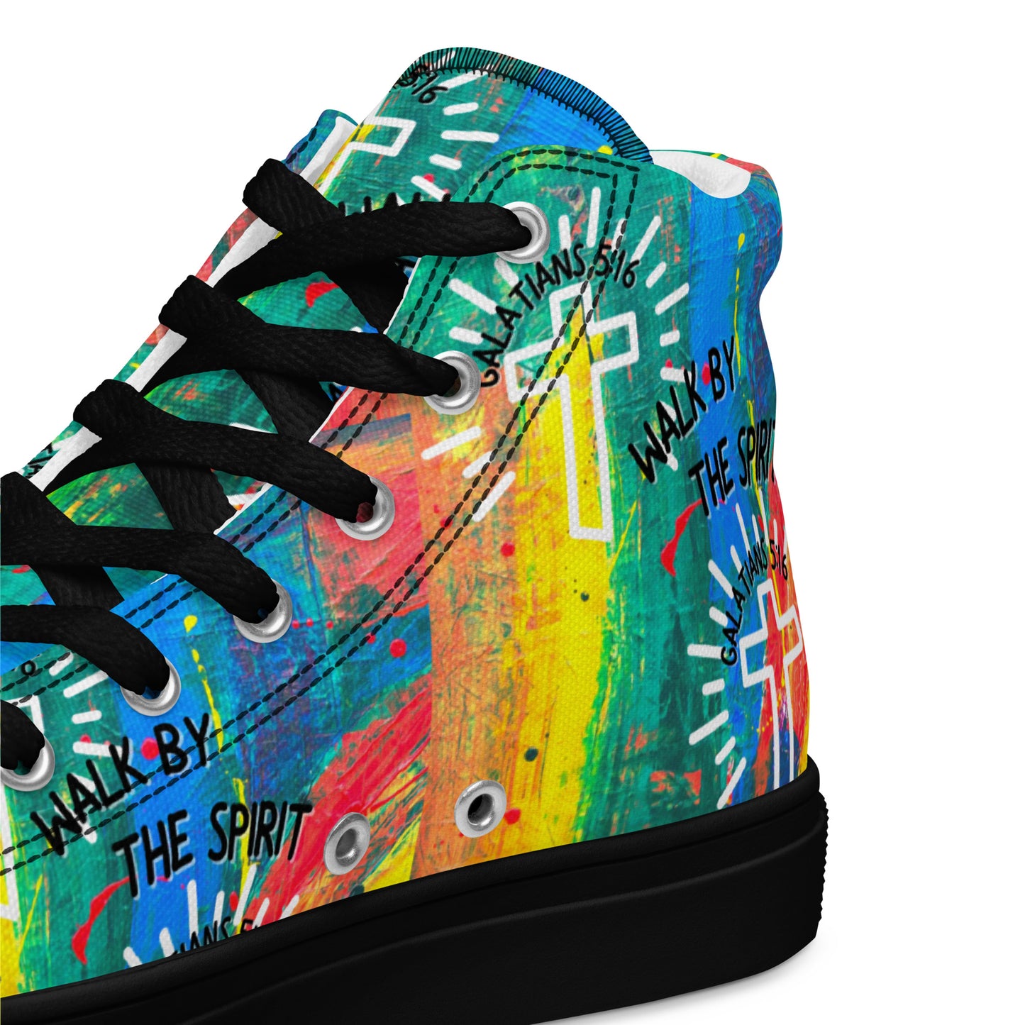 Walk by the Spirit – Galatians 5:16, Men’s high top canvas shoes