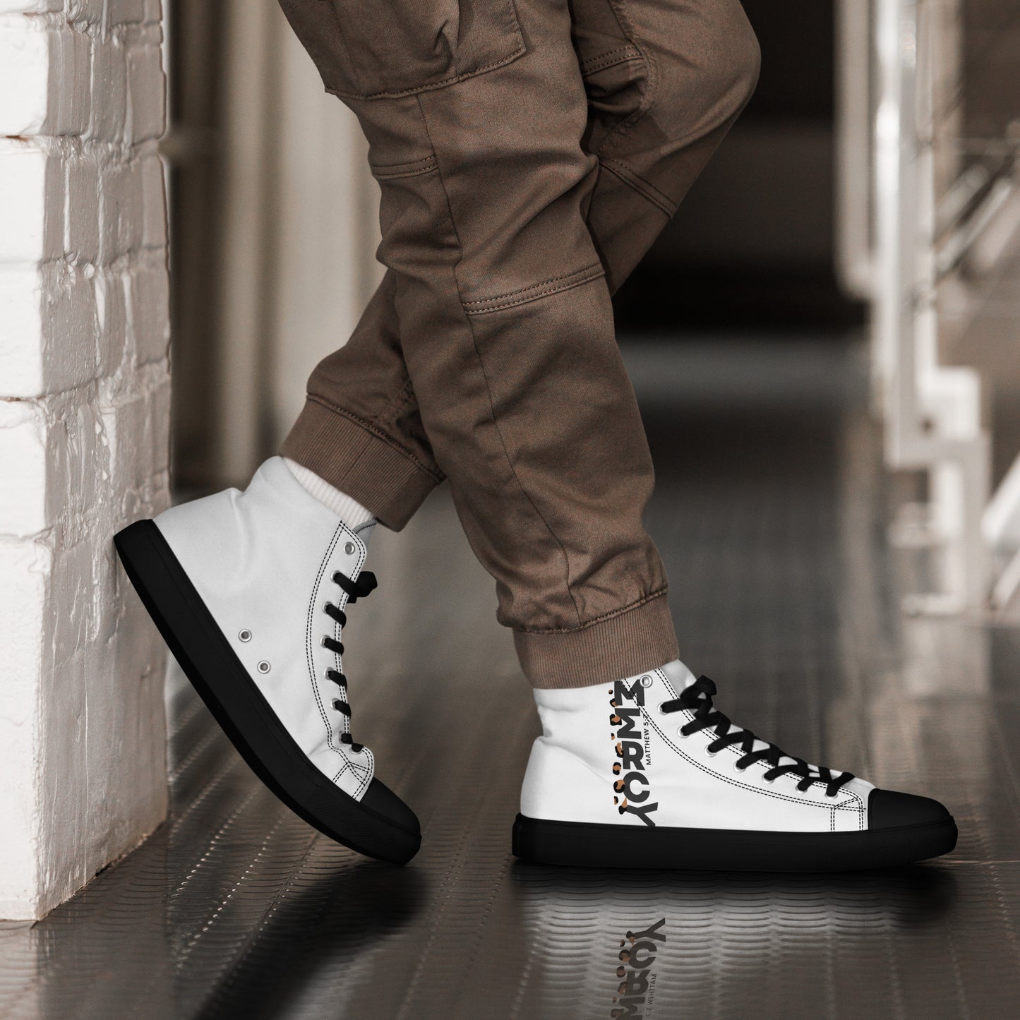 Mercy – Micah 6:8, Men’s high top canvas shoes