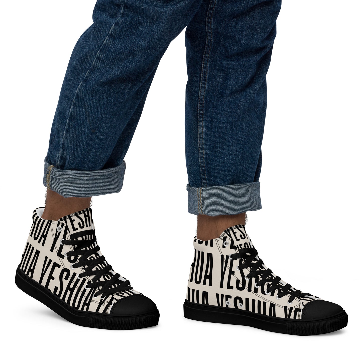 Yeshua – John 14:6, Men’s high top canvas shoes