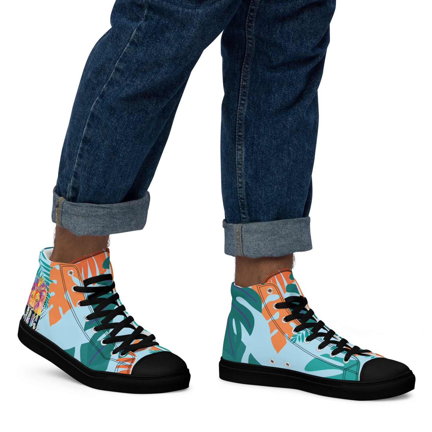 We Walk in the Light – 1 John 1:7, Men’s high top canvas shoes