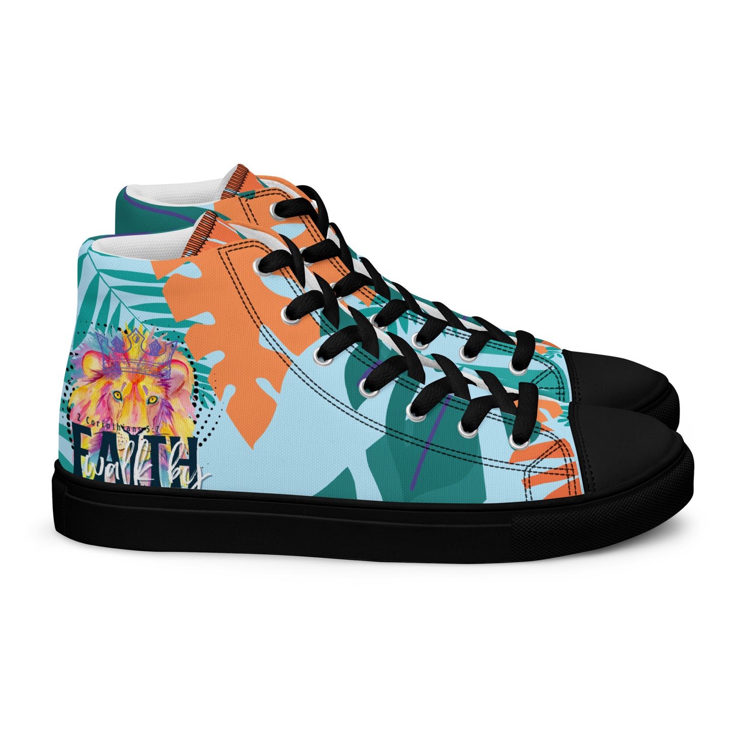 We Walk in the Light – 1 John 1:7, Men’s high top canvas shoes