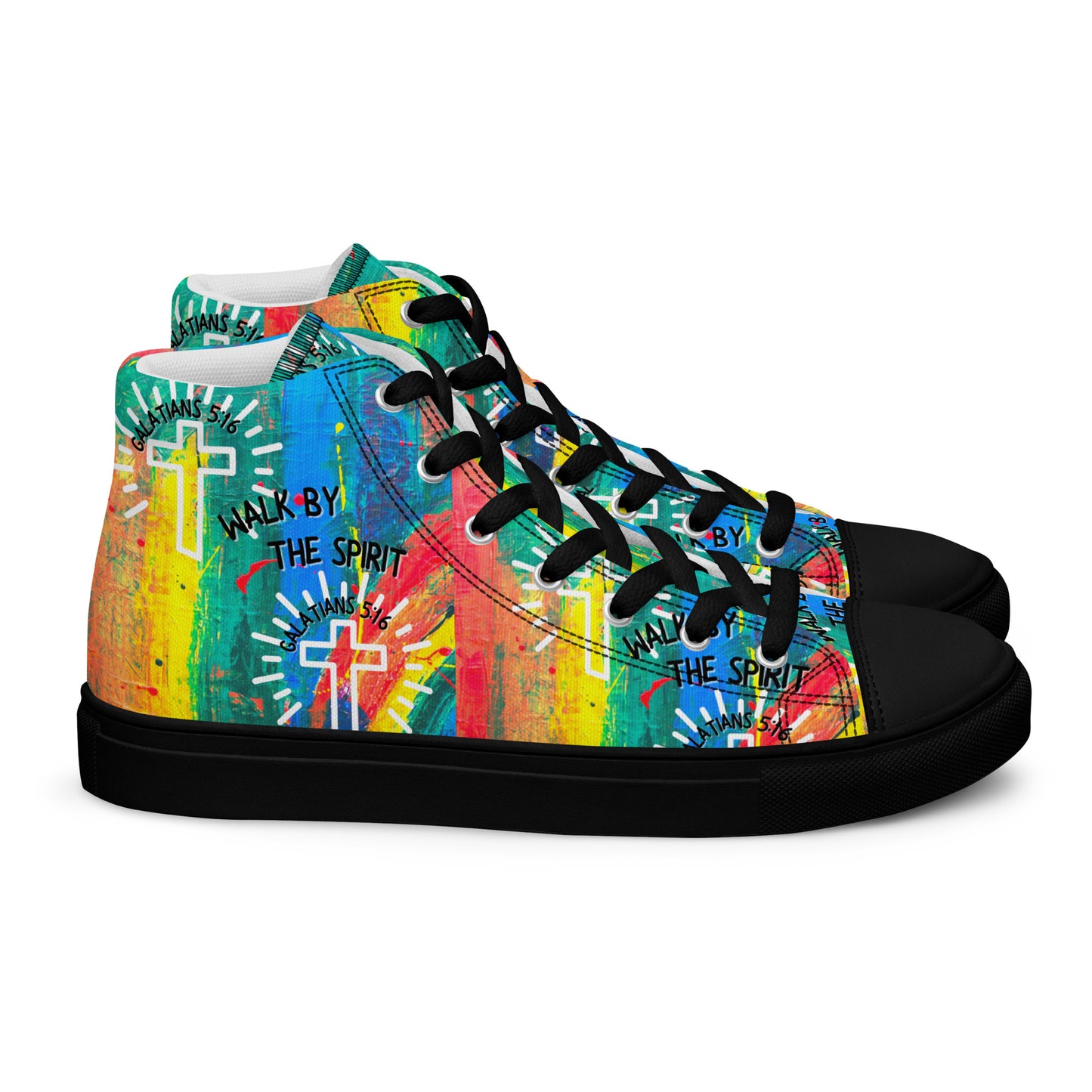 Walk by the Spirit – Galatians 5:16, Men’s high top canvas shoes