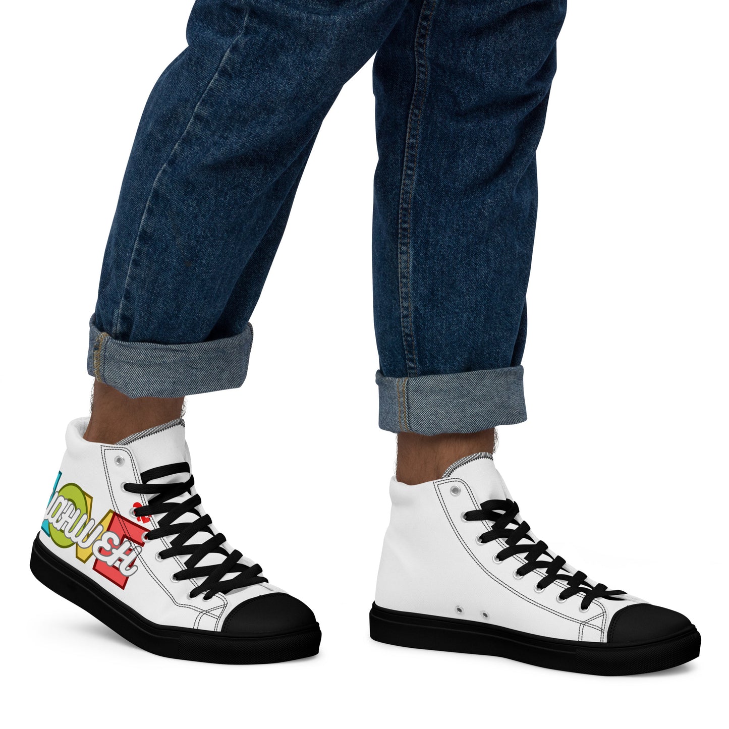 Love Yahweh, Men’s high top canvas shoes