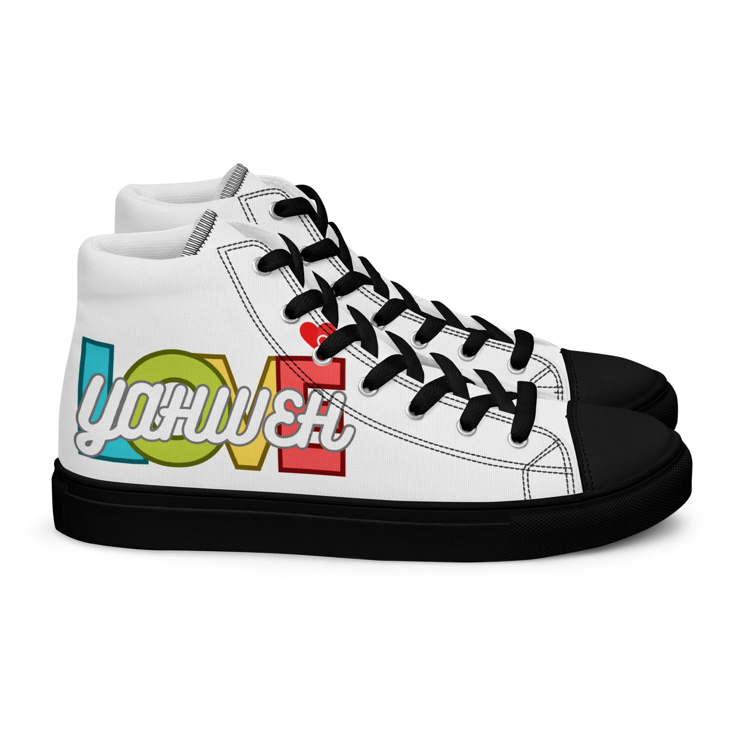 Love Yahweh, Men’s high top canvas shoes