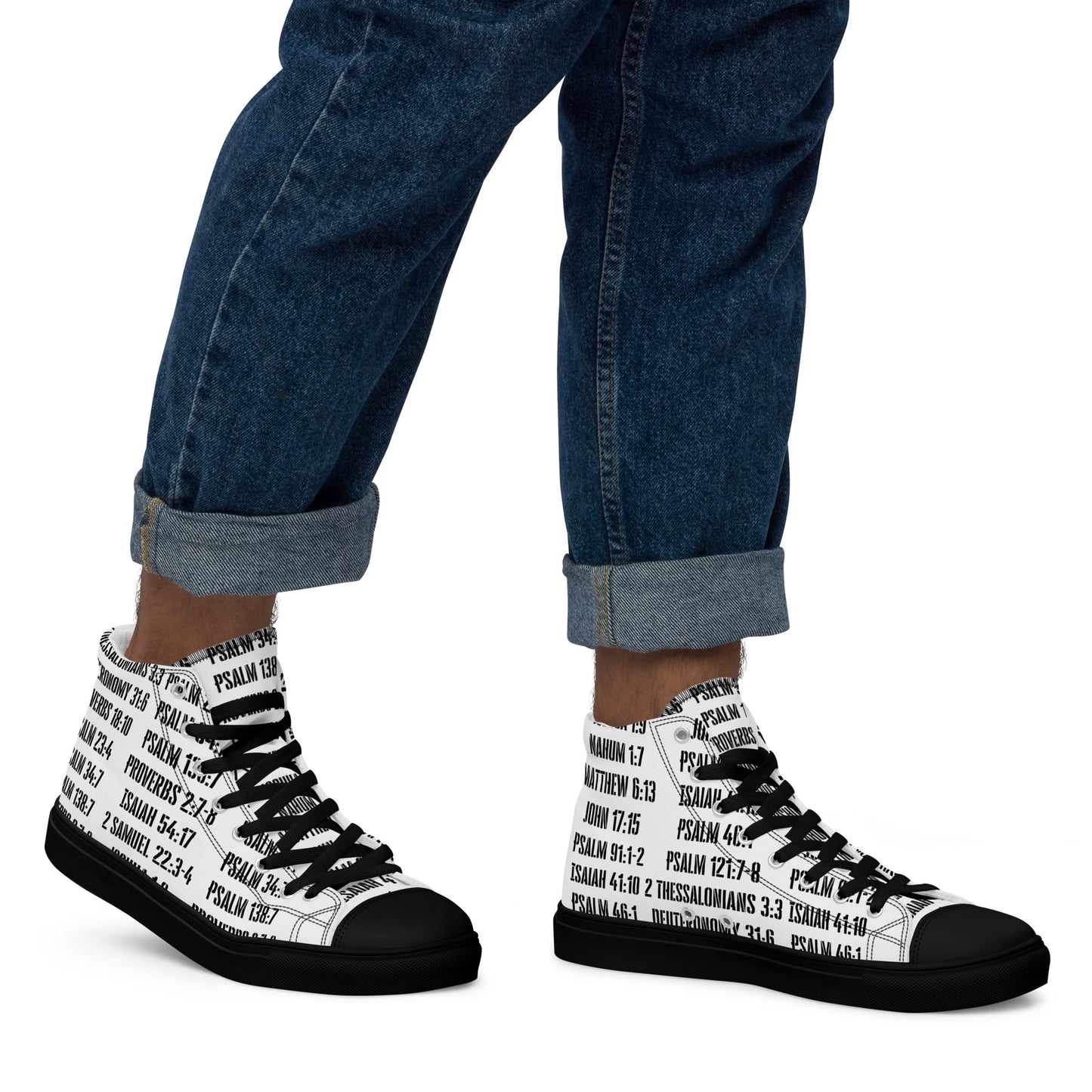 Bible Verses of Protection Over You, Men’s high top canvas shoes