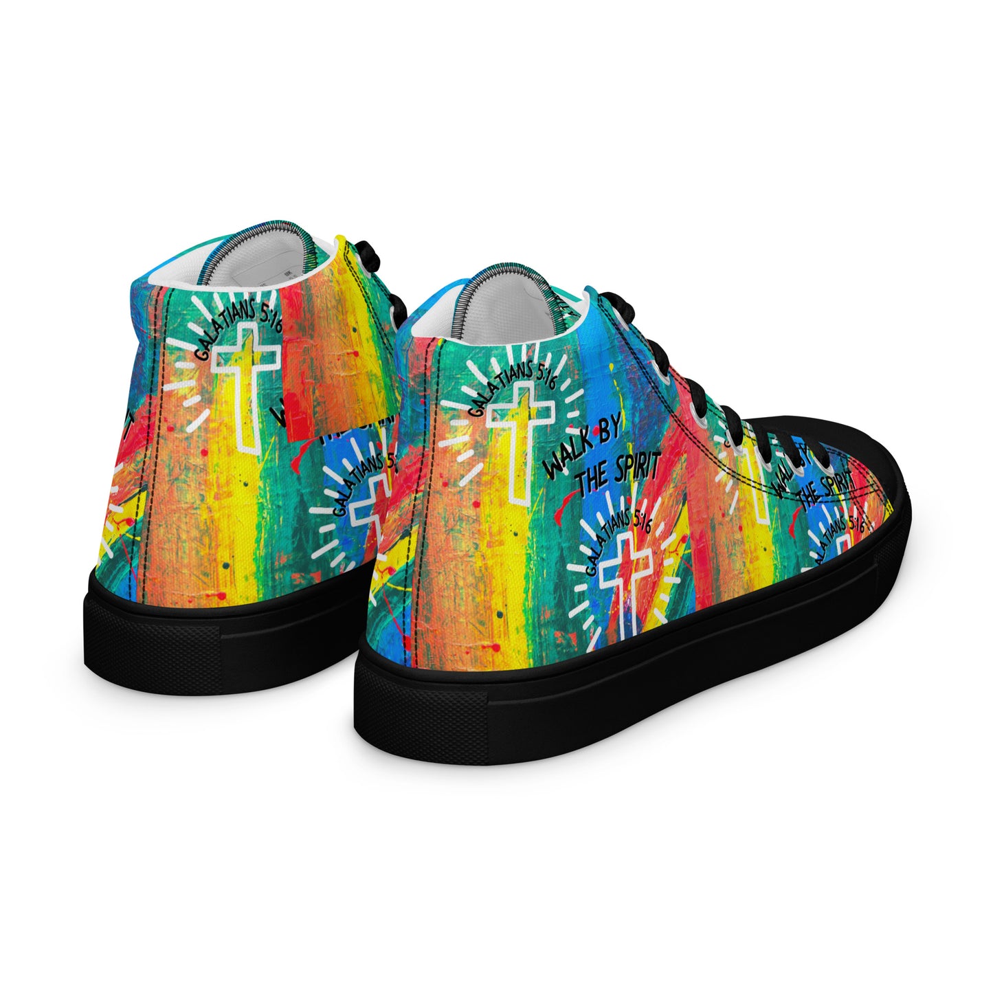 Walk by the Spirit – Galatians 5:16, Men’s high top canvas shoes