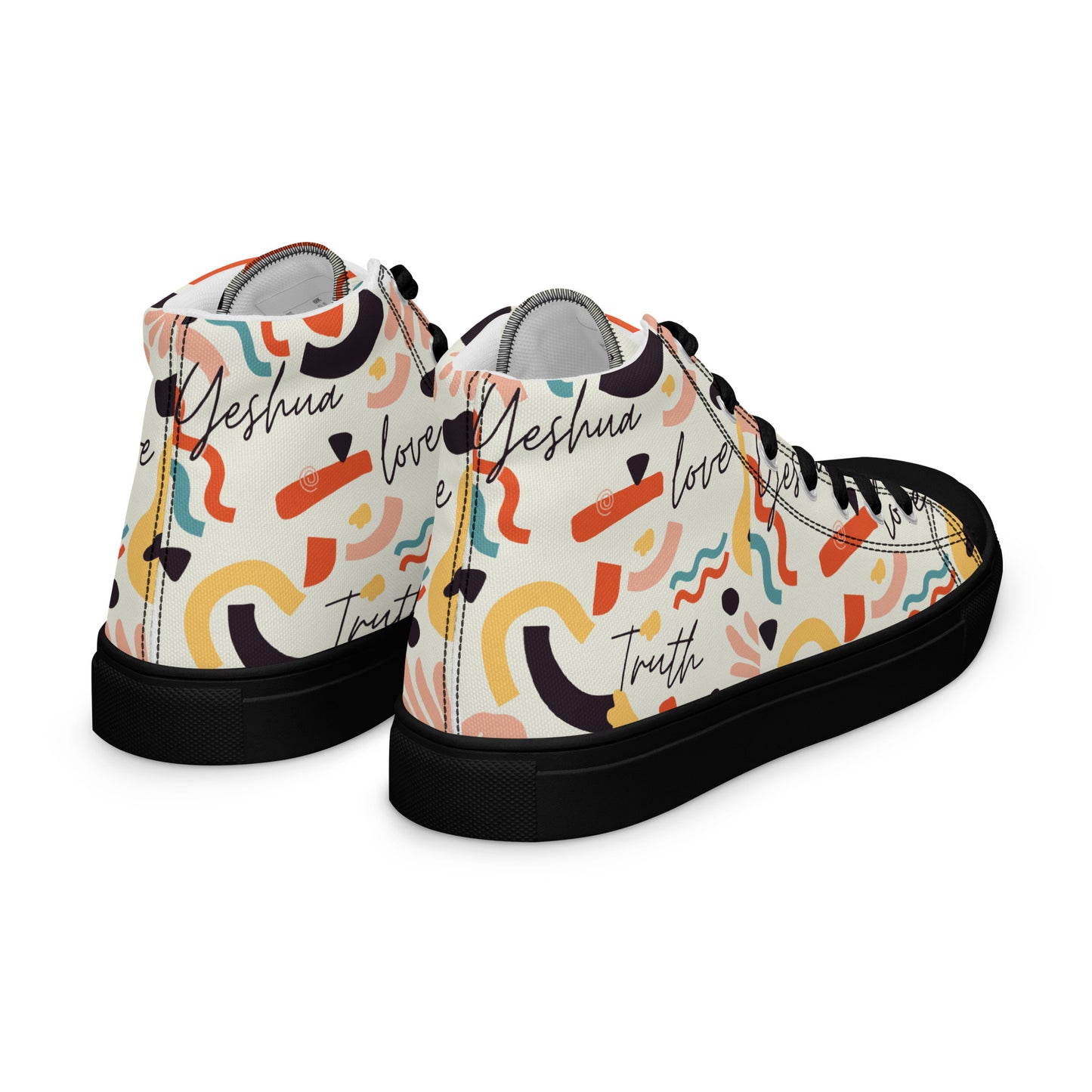 Yeshua, Love, Truth, Men’s high top canvas shoes