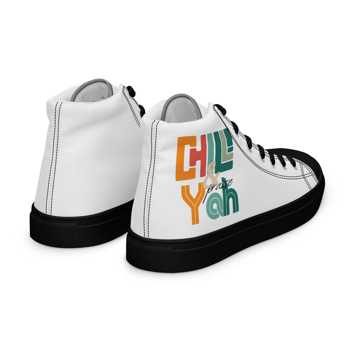 Chill and Praise Yah, Men’s high top canvas shoes