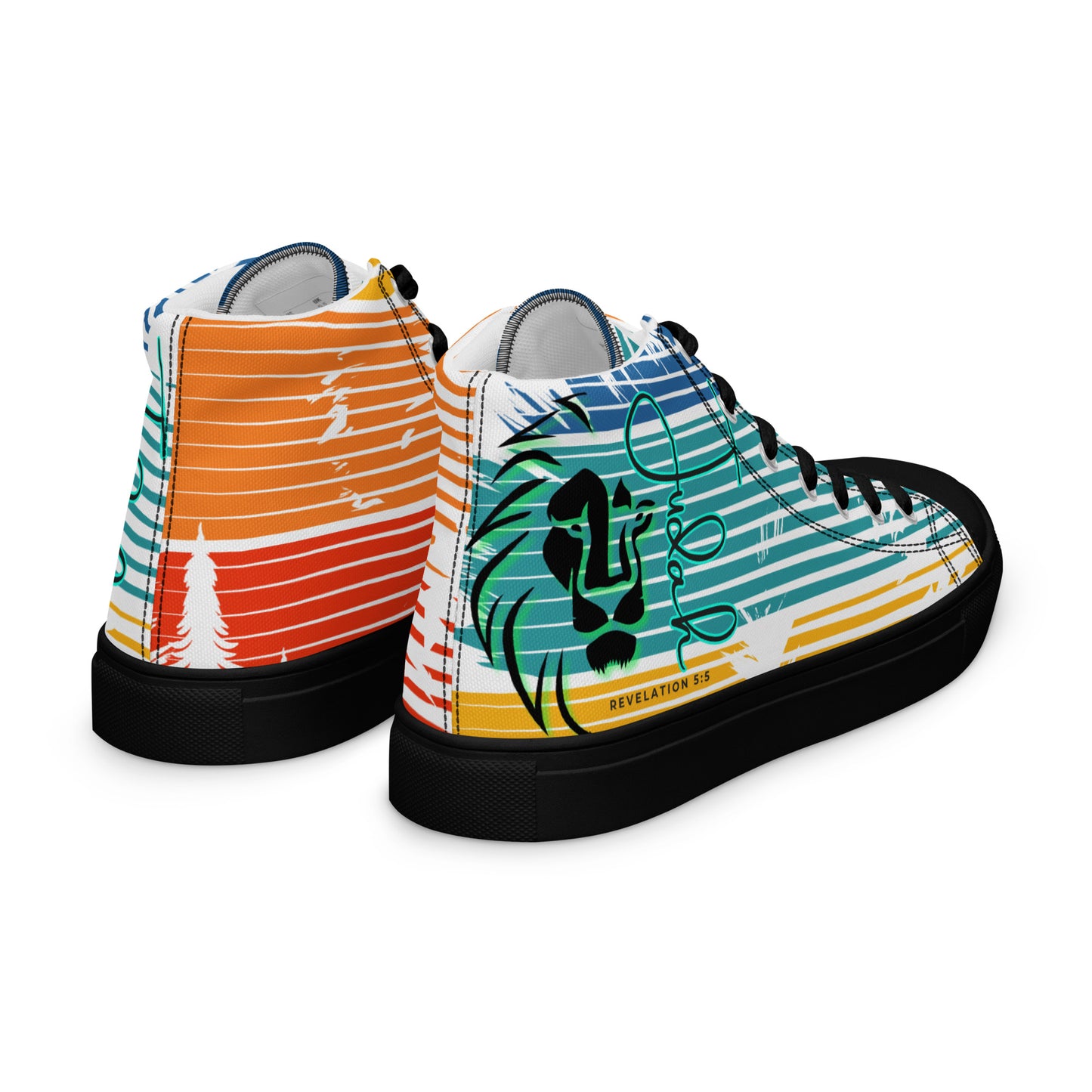 Lion of Judah – Revelations 5:5, Men’s high top canvas shoes