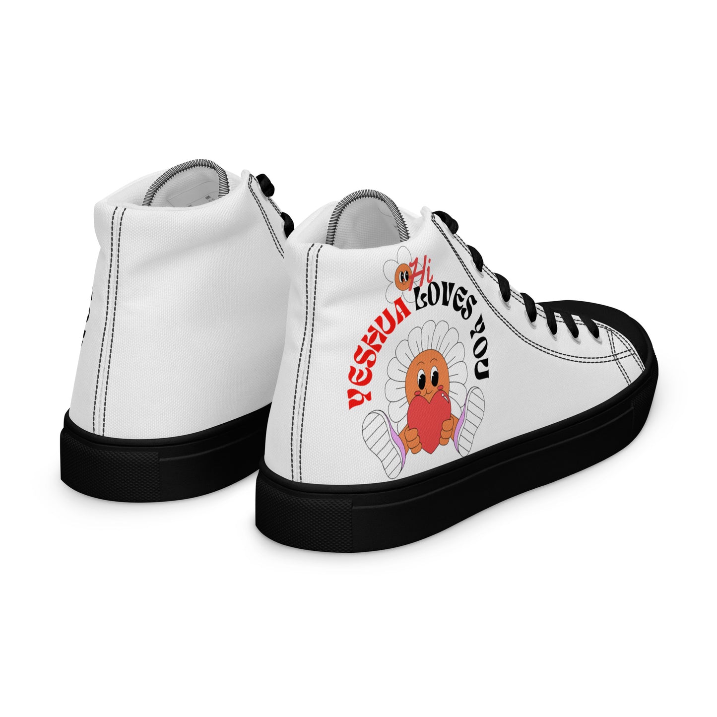 Yeshua Loves You, Men’s high top canvas shoes