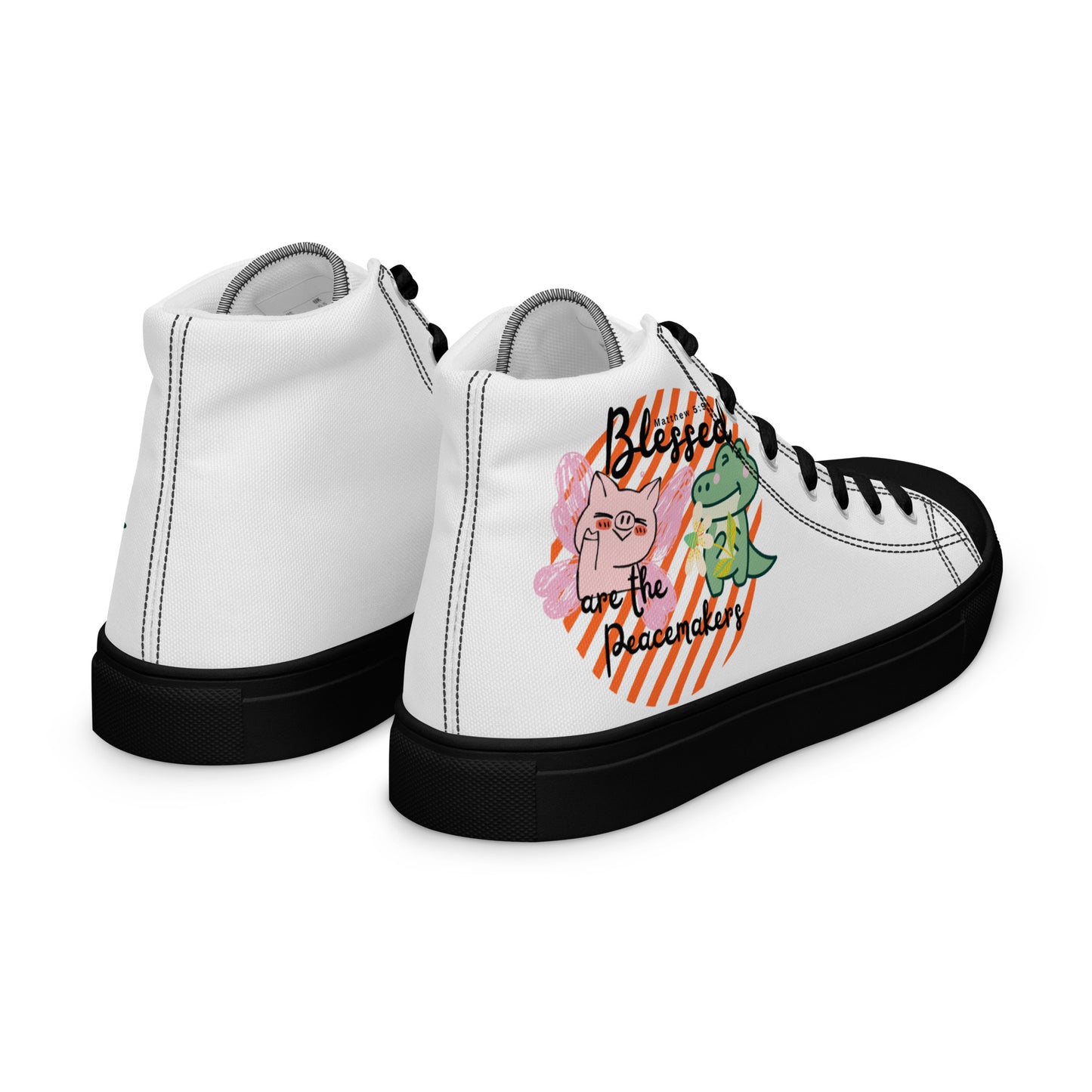 Blessed Are the Peacemakers , Men’s high top canvas shoes