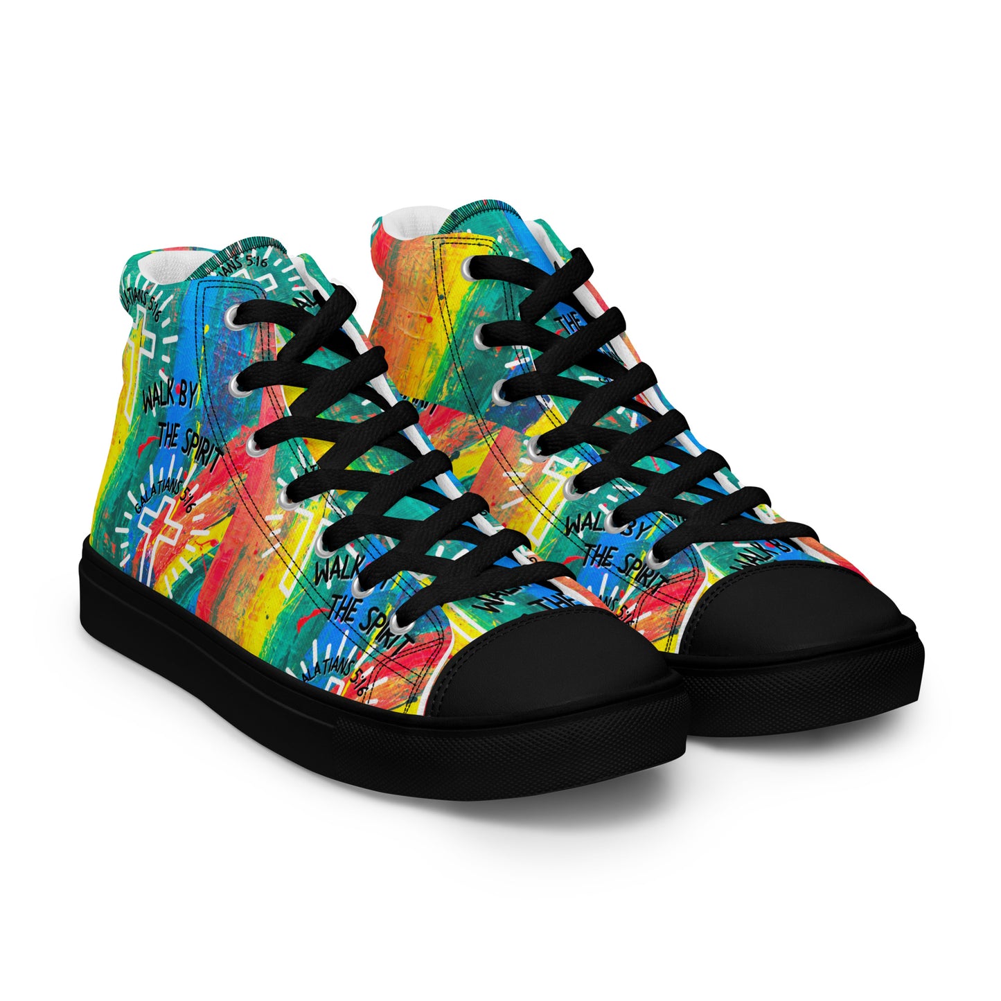 Walk by the Spirit – Galatians 5:16, Men’s high top canvas shoes