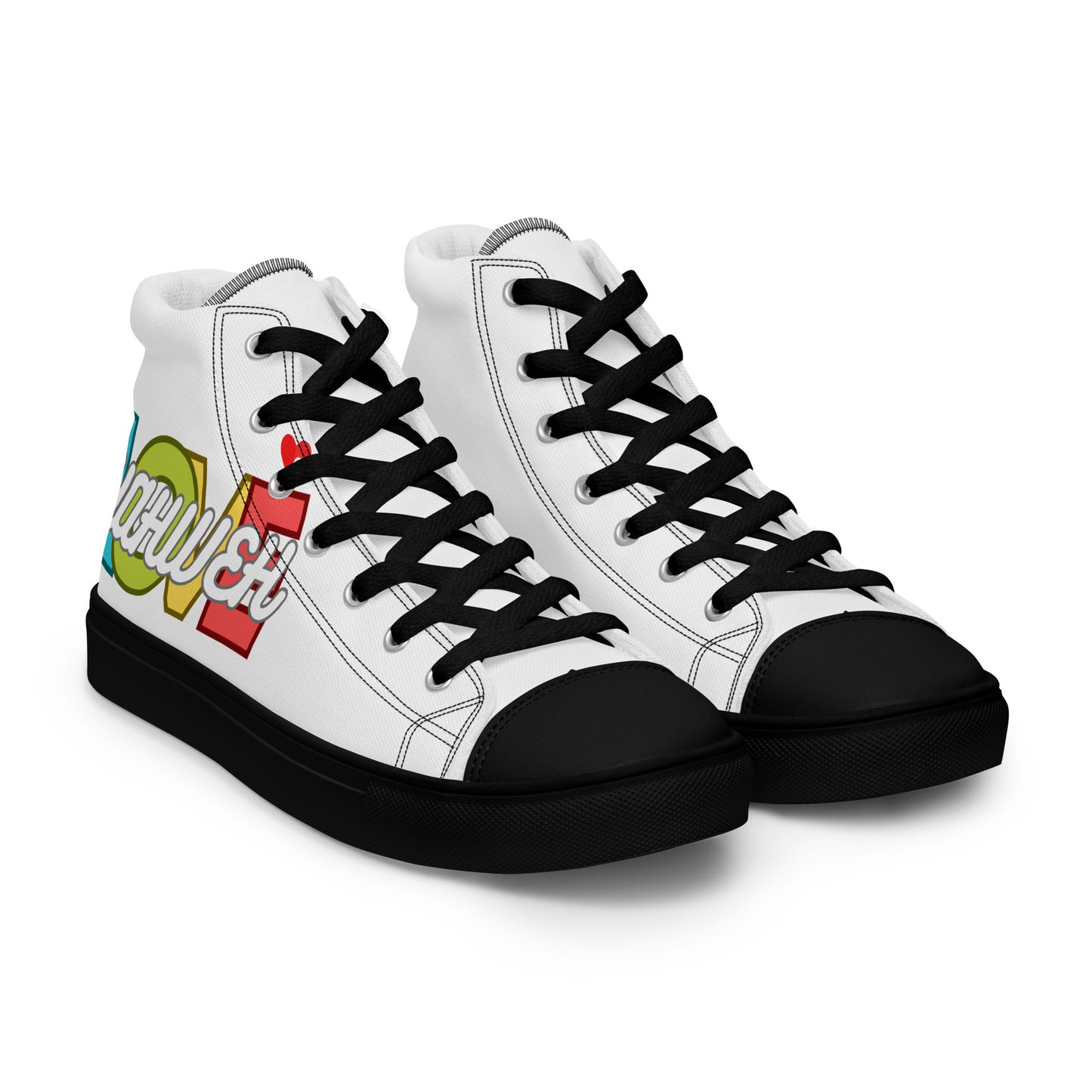 Love Yahweh, Men’s high top canvas shoes