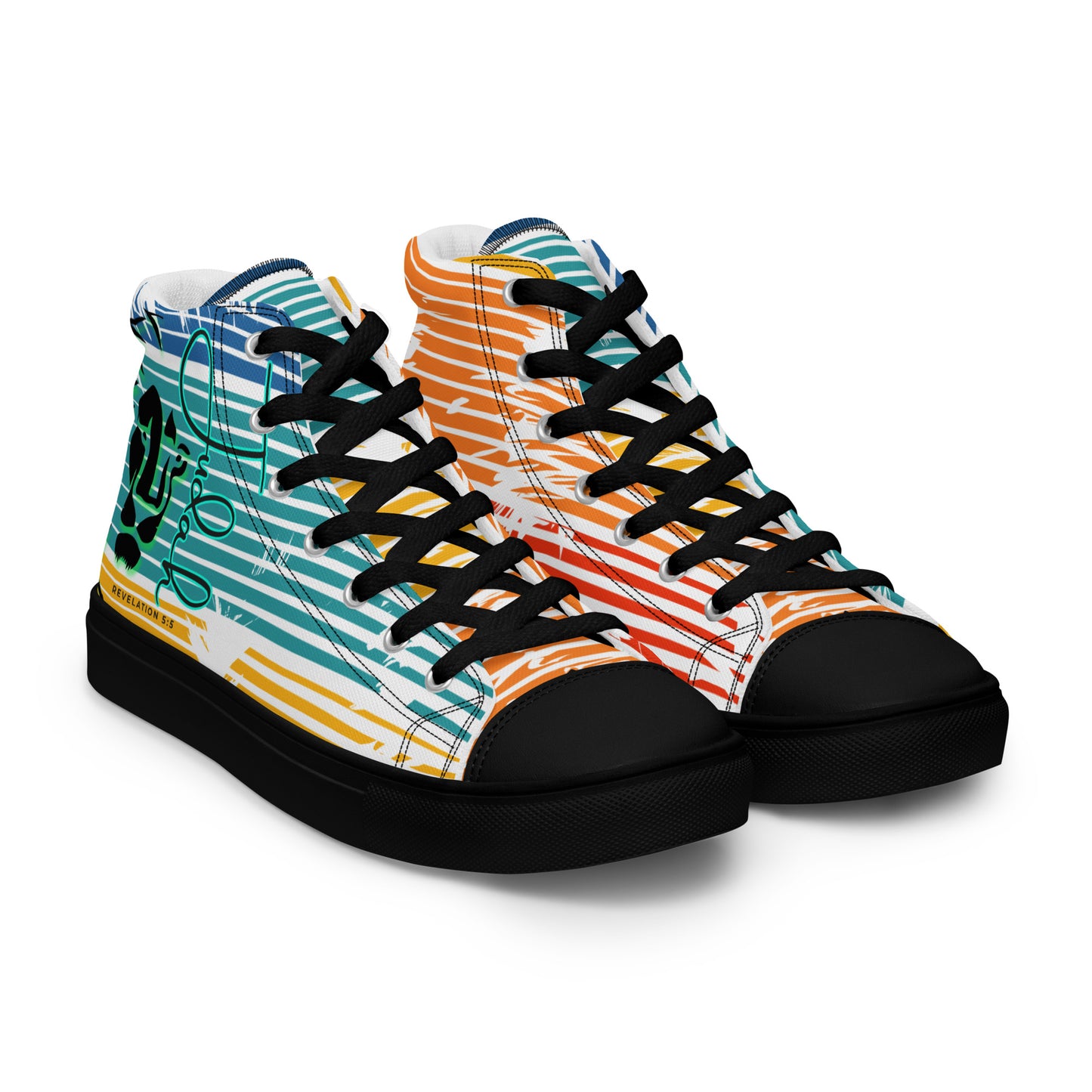 Lion of Judah – Revelations 5:5, Men’s high top canvas shoes