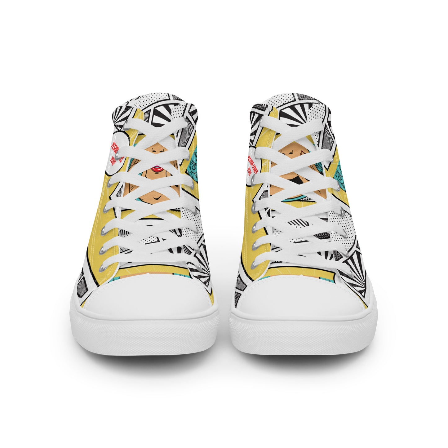 Yeshua Loves You – John 15:9, Men’s high top canvas shoes