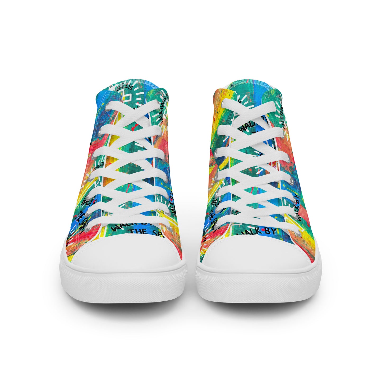 Walk by the Spirit – Galatians 5:16, Men’s high top canvas shoes