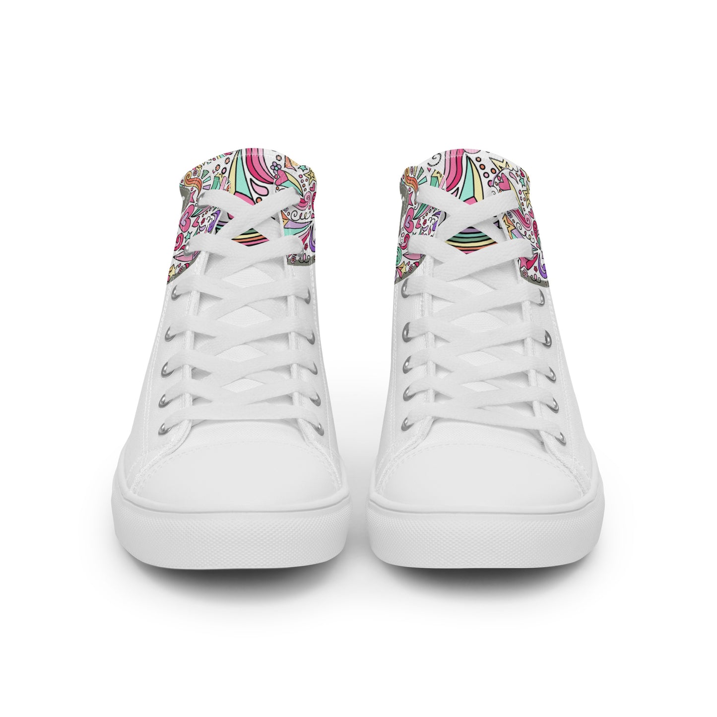 Peace, Love, Joy, Men’s high top canvas shoes