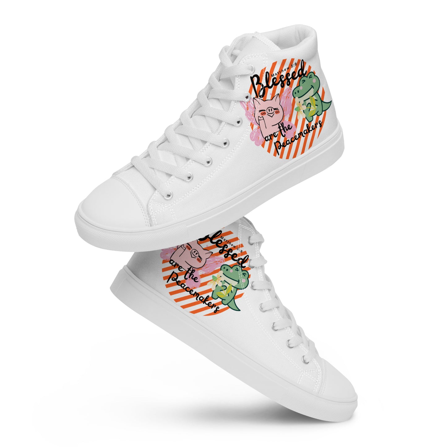 Blessed Are the Peacemakers , Men’s high top canvas shoes