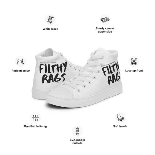 We Are All Unclean and as Filthy Rags – Isaiah 64:6, Men’s high top canvas shoes