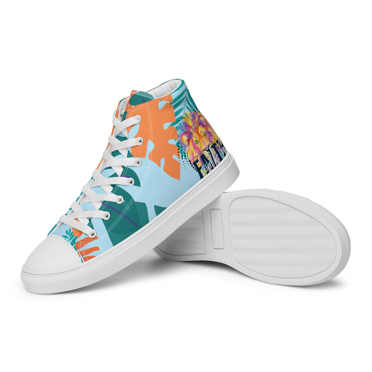 We Walk in the Light – 1 John 1:7, Men’s high top canvas shoes